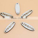 Sedex Audited Factory 2 Pillar Oval Shape Sew-on Wooden Badges For Garment thumbnail-4