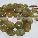 RARE Natural Chrysoberyl Cat's Eye Oval Stone Bead Necklace thumbnail-4