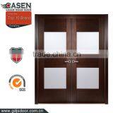 Modern Design Matte Finish Black Walnut Wood Framed Glass Doors thumbnail-2