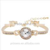 Classic Colorful 18K Gold Plating Austrian Round Crystals Bangle Bracelet for Women thumbnail-2