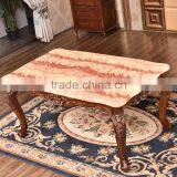 Commercial Furniture Artificial Marble Top Rectangle Pedestal Dining Table thumbnail-6