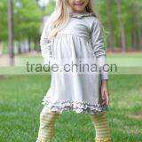 Fashion Little Girls Ruffle Tunic Top Children Fancy Tunic Top With Matching Ruffle Pants thumbnail-3