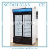 Foshan Sliding Door Upright Glass Fridge