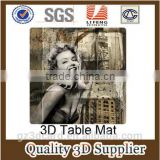 famous people 3d lenticular table mats 2015 good looking with PET material