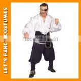 Mens Adult Deluxe Caribbean Pirate Costume Gothic Cosplay Halloween PGMC0900