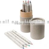 3.5"12 recycle color pencil without eraser with paper tube