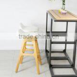 Solid Wood Design High Bar Stool Leisure Chair With Soft Mat thumbnail-2