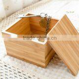 Bamboo Wooden Boxes With Hinged Lids