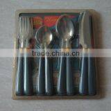 Plastic handle cutlery sets with packing box