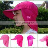 Girls Sun Visor UV Protective Beach Safari Swim Flap Hat PINK for Kids Aged 2-8yrs thumbnail-6