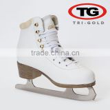 Classic High-end white figure ice skates ice skating shoes for women stainless steel blade manufacture