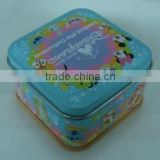 square metal tin box for candy