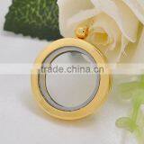 30*20.5mm Real Gold Plated Round Alloy Memory Locket- For Floating Charms thumbnail-1
