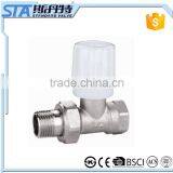 ART.5035 China Factory Low Price Lead Free Customized Forged Npt Brass Male Threaded Angle Radiator Valve With White Handle thumbnail-2