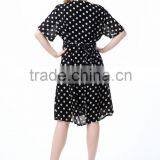 2016 New Spring Dress Printing MM and Polka Dot Chiffon Dress thumbnail-3
