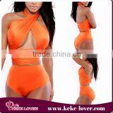 2015 Wholesale Hot Sexy Extreme Bikini Swimwear Sexy Brazilian Swimsuit Fashionable Orange Girls Sexy Swimwear thumbnail-1