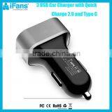 48W Car Charger QC 3.0 Quick Car Charger 3 USB Port Travel Charger 12V Car Battery Charger With USB C Port thumbnail-2