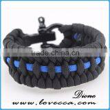 Black Survival Metal Alloy Buckle Paracord Bracelet With Logo thumbnail-1
