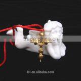 New Arrival Imitati Jewelry Cross Bling Handmade Necklace Cute Girl Religious NecklaceRed and Green Bell Necklace fo Cotton Rope thumbnail-2
