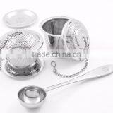 Stainless Steel Tea Infuser and Strainers Baskets With Drip Trays and Spoons (set of 2)