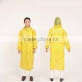 Yellow Ladies or Women Hooded Long Waterproof Pvc Rainsuit thumbnail-1