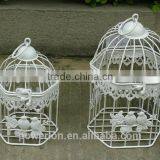 Creamy White Metal Bird Cage Decorative for Wedding Card Or Planter thumbnail-1