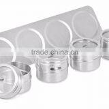 4 Pcs Stainless Steel Salt and Pepper Cruet Condiment Holder Magnetic Spice Set thumbnail-4