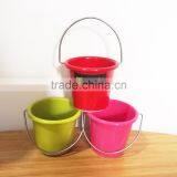 Pastel Colored Set of 4 Eggs Cups Small Mini Bucket Metal Tin Egg Holder thumbnail-4