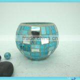 Hotel Decoration Blue Shimmering Mirrored Mosaic Fresh Art Deco Vase thumbnail-4
