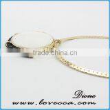 14K Gold Round Druzy Necklace Gemstone Pendant Necklace thumbnail-3