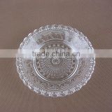 round clear bread glass plate , dessert plate , fruit dish