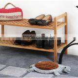 Housewares 40 x 70 x 27 cm 2 Tier Walnut Wood Shoe Rack thumbnail-2