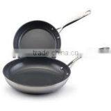 Cheap Stainless Steel Skillet&frying Pan With Single Handle thumbnail-1