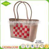 Wholesale China Direct Sale Promotional Custom Striped Paper Straw Tote Beach Bag thumbnail-4