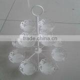 Powder Coated Metal Wire White 2-tier Round Shape Wire Cupcake Stand-cake Tools-hold 12 Cups of Cake thumbnail-3