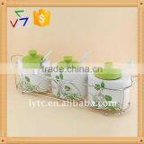 Ceramic Colorful Canister Set With Spoon thumbnail-1