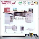 Deep Blue Steel Work Table Computer Table L-shape Office Table thumbnail-3