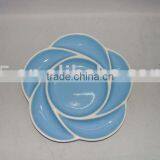9.75" Ceramic Plate Flower Shape thumbnail-1
