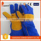 DDSAFETY Wholesale Blue Cow Split Welder Gloves With Reinforced Palm And Back thumbnail-1