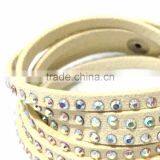 High Quality Bracelet, PU Leather Bracelet With Crystal Gem Decoration thumbnail-2