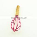 13042 Wooden Whisk Silicone Milk and Egg Whisk Heat Resistant Non-Stick With Beech Handle thumbnail-2