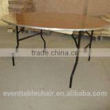 Plywood Folding Table DIA60" Round With Alu Table Edge for Hot Wedding thumbnail-5