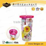 Trade Assurance Unbreakable Reusable Food Grade Hard Plastic Cup With Lid and Straw thumbnail-1