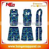 Hongen Apparel Reversible Team Custom Sublimated Mesh Fabric Basketball Jersey Uniform thumbnail-1