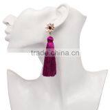 Bohemian Jewelry Rhinestone Gems With Long Colorful Tassel Charms Earrings for Women thumbnail-1