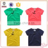 Hot selling kids wear short sleeve t-shirt printing design child wear with pocket