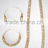 Crystal Necklace String Hoop Earrings Set thumbnail-5