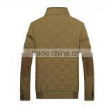 Mens Classic Stand Collar Quilted Jacket With Elbow Patch thumbnail-2