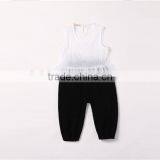 Wholesale Children's Boutique Clothing Sets Vest Shirt Pure Color Muslin Pants thumbnail-6