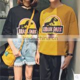 The male letter couple loose short sleeve T-shirt in summer